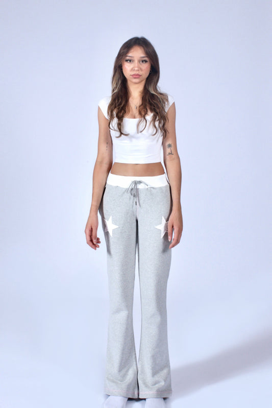 Grey Jogger – Pink Print & Star