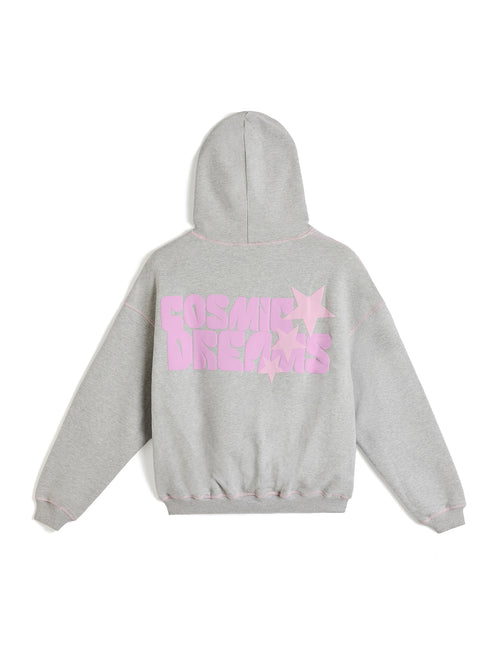 Grey Hoodie – Pink Print
