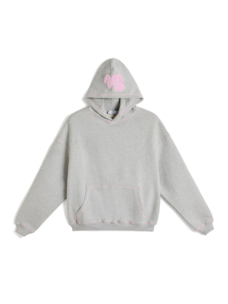 Grey Hoodie – Pink Print