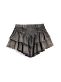 Mini Skirt – Black/Grey Washed