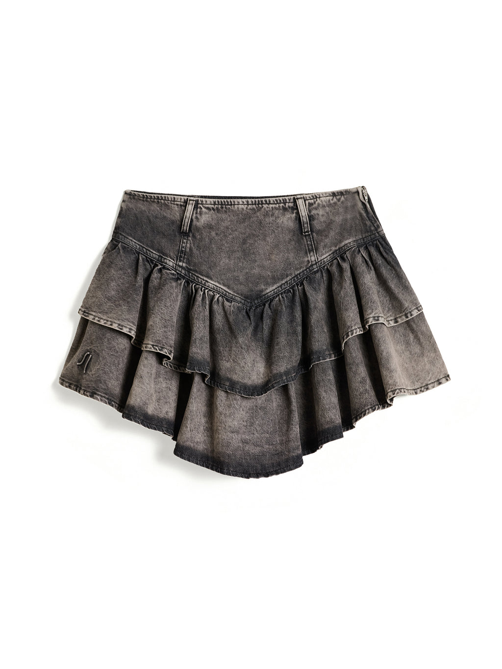Mini Skirt – Black/Grey Washed