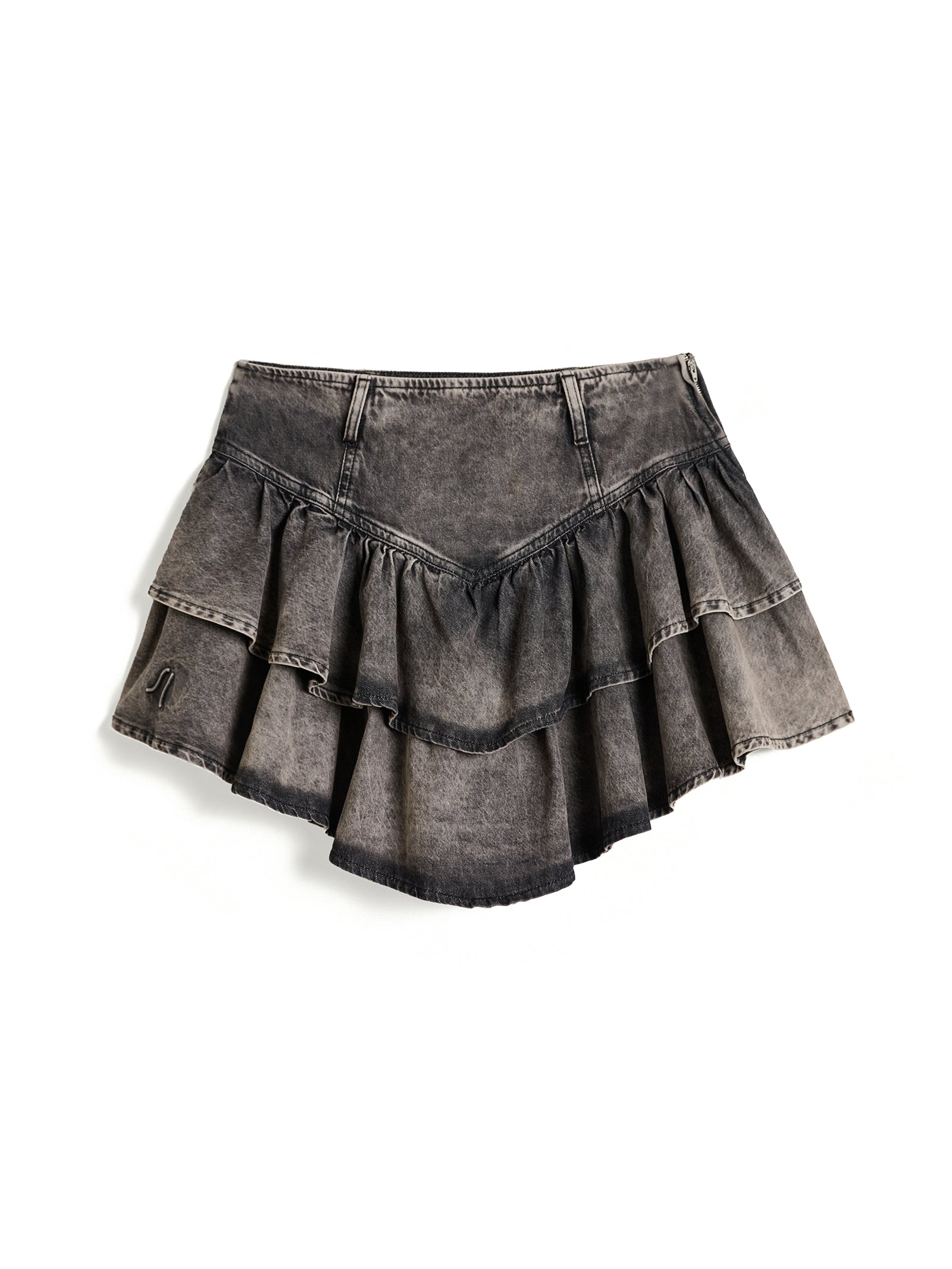 Mini Skirt – Black/Grey Washed
